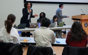 A photo of executives at a Senate meeting