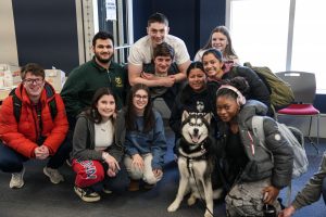 Photo of students with Jonathan XV