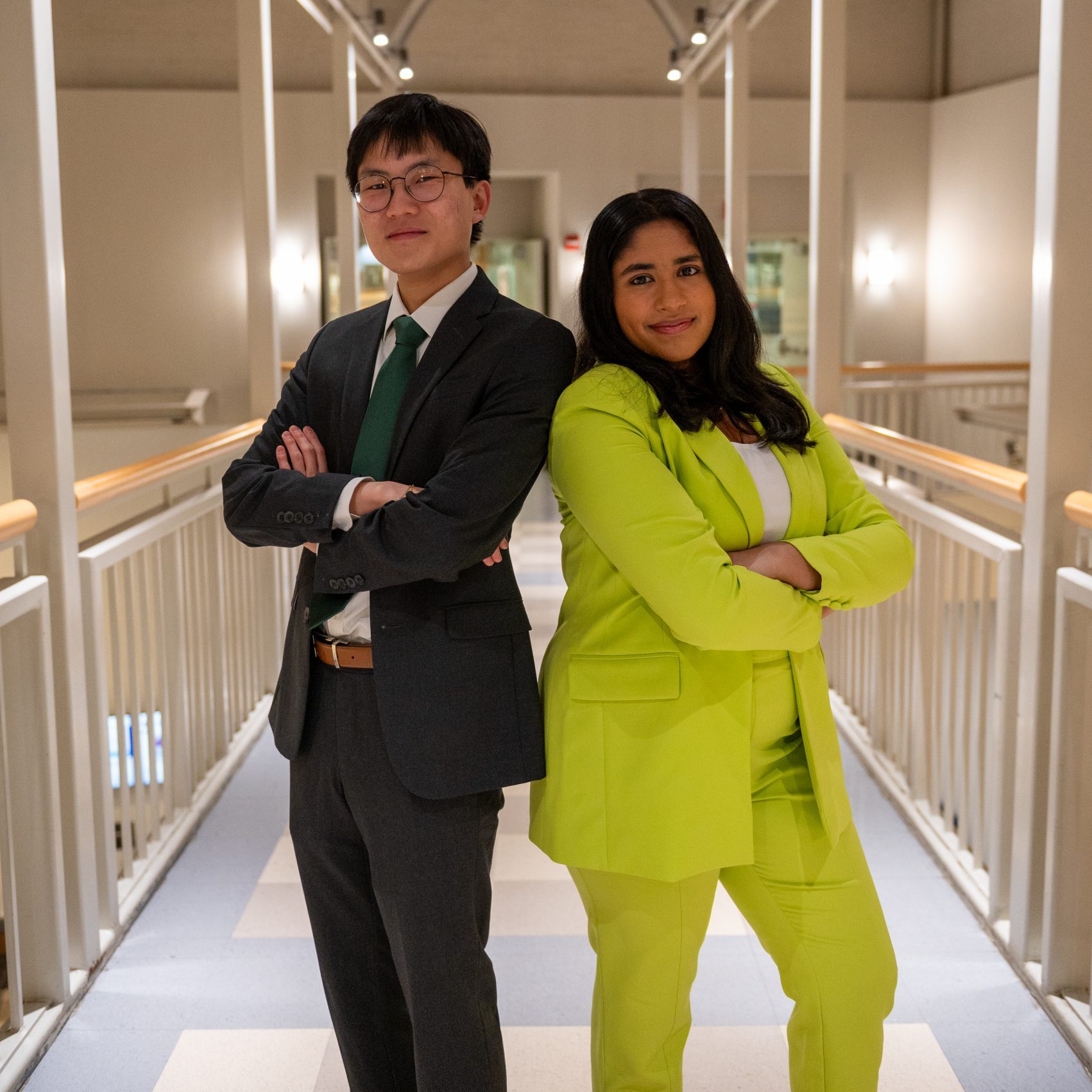 Photo of USG President Andy Zhang and VP Haritha Subramanian